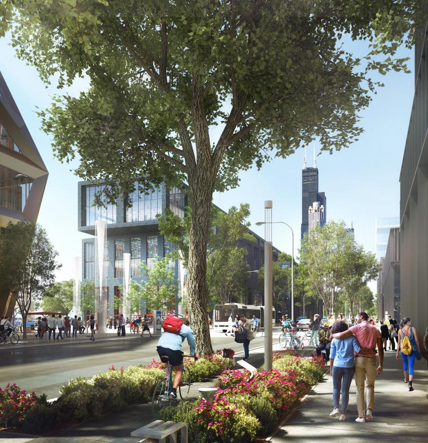 Rendering of Streetscape Outside The 78